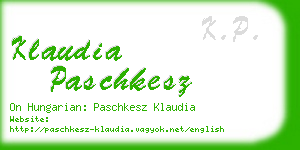 klaudia paschkesz business card